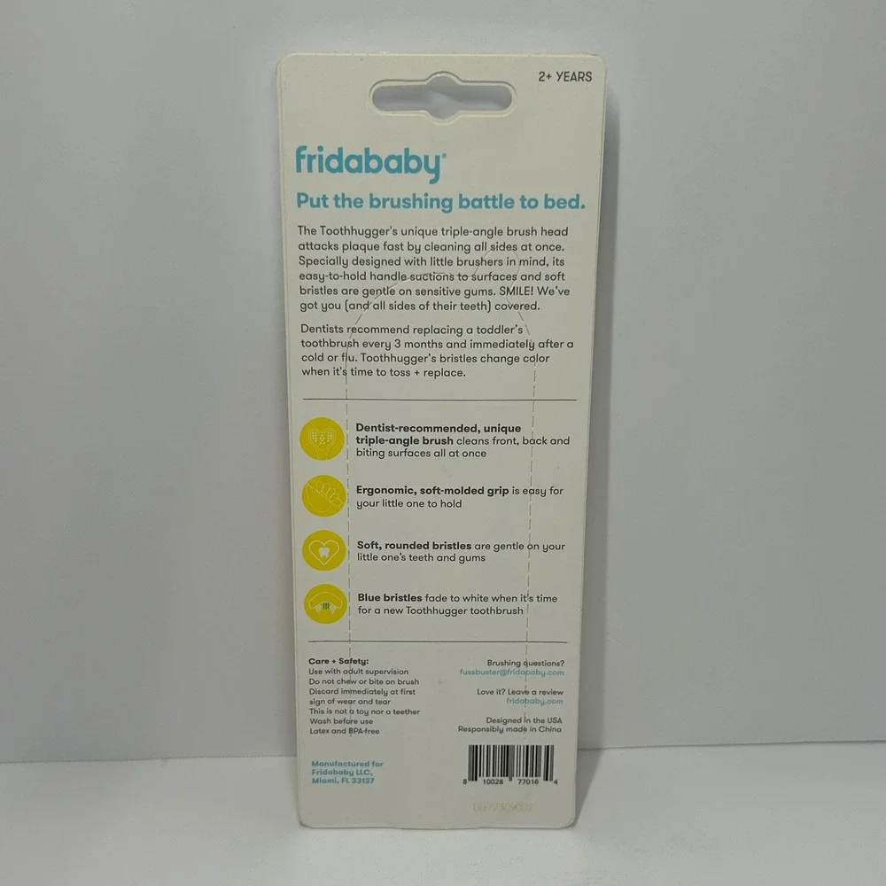 Fridababy‎ Triple-Angle Toothhugger Toddler Toothbrush Yellow Suction Cup